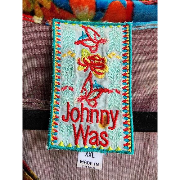 Johnny Was Dream Velvet Button Front Tunic Top floral 2XL Boho Plus Size Luxury - Picture 3 of 6